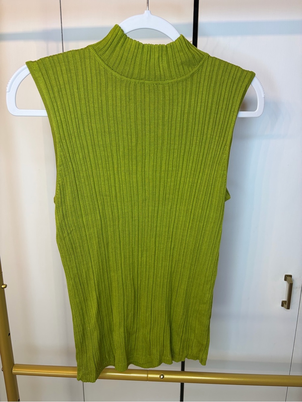 Amanda Smith Ribbed Sleeveless Mock Neck Tank